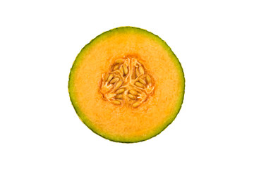  Half cut cantaloupe melon
