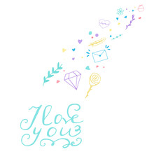 White background with colorful love design vector illustration..