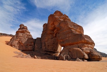 Fototapeta na wymiar Rocks in the desert, Sahara desert, Libya