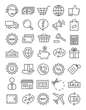 Shopping line icons