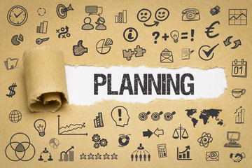 Planning / Papier mit Symbole