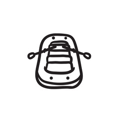 Inflatable boat sketch icon.