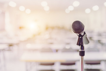 Microphone in Conference Seminar room Event Background