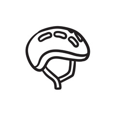 Bicycle helmet sketch icon.