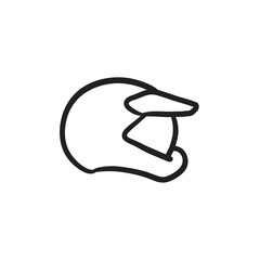 Motorcycle helmet sketch icon.