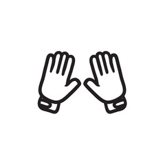 Motorcycle gloves sketch icon.