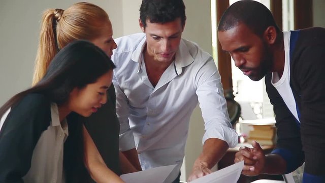 Team of colleagues working together on a project