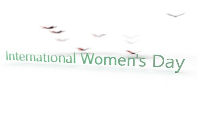 International Women's Day, butterflies, 3d render 