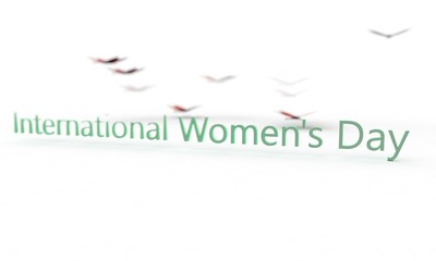 Fototapeta premium International Women's Day, butterflies, 3d render 