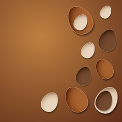 Abstract chocolate easter eggs background