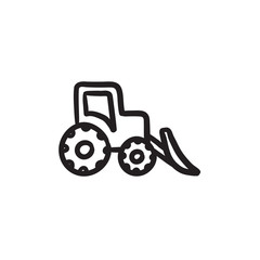Bulldozer sketch icon.
