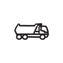 Dump truck sketch icon.