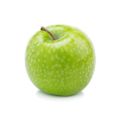 Fresh green apples isolated on white background.