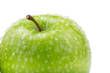 Fresh green apples isolated on white background.