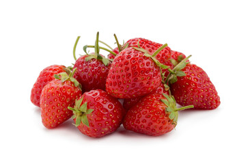 Fototapeta na wymiar Beautiful red strawberries isolated on white background.