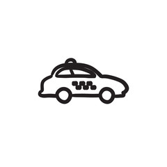 Taxi car sketch icon.