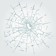 Naklejka premium Cracks, broken glass vector