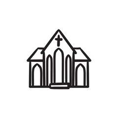Church sketch icon.