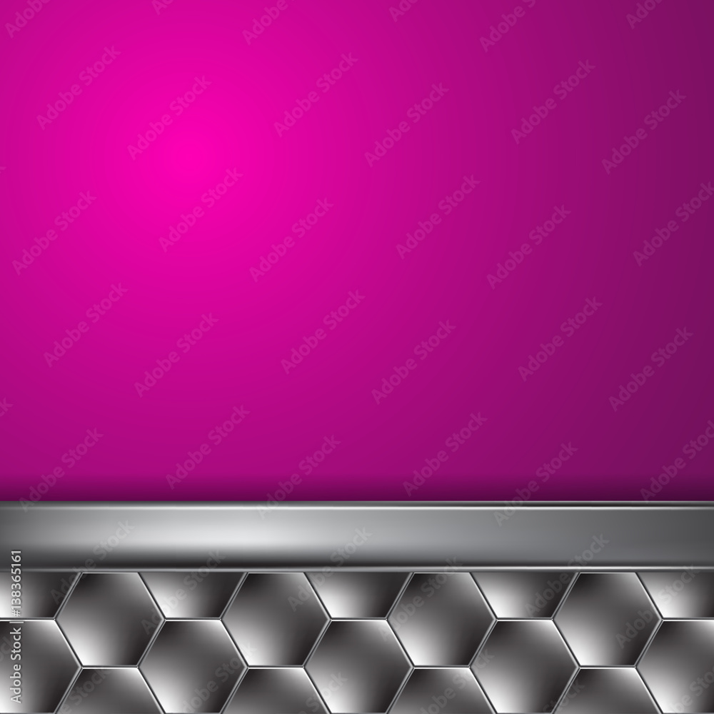 Wall mural metal pink background with place for text