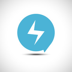 Bolt Speech balloon Icon .Thunder Icon. Flat Vector Icon.