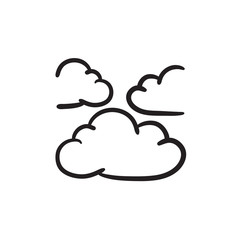 Clouds sketch icon.