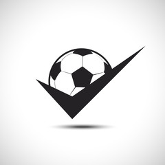 Obraz premium Football Vector icon. Soccer ball Emblem. Football chek Sign.