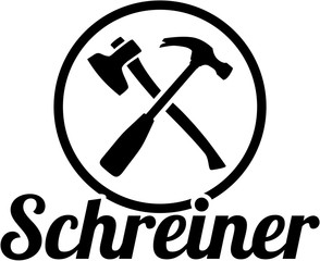 Carpenter german job title with crossed tools