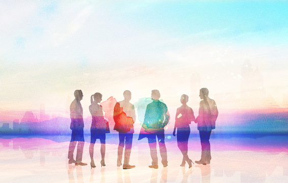 Business people team silhouettes