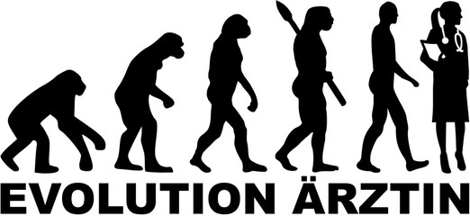 Female doctor evolution with german job title