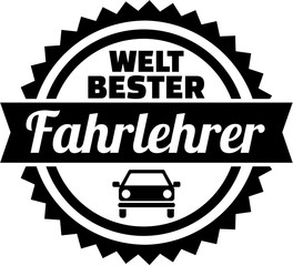 World's best Driving instructor german button