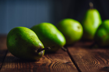 Pears on a Wooden Table