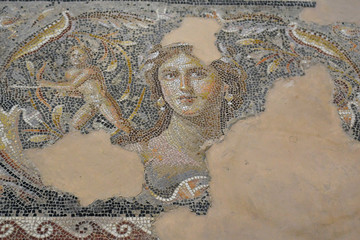 "Mona Lisa of the Galilee" - mosaic floor in Tzippori, Israel