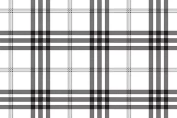 Behang Tartan Zwart wit selectievakje pixel vierkante stof naadloze structuurpatroon