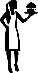 Pastry chef silhouette woman