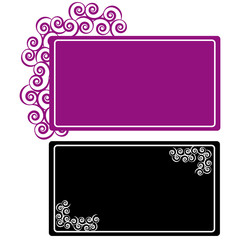 Labels on white background