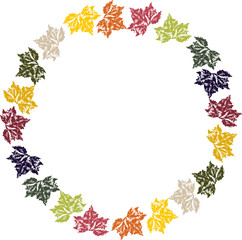 Autumn leaves vintage frame
