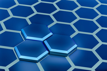 3D rednering of abstract hexagon background
