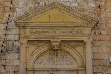 Rethymno, Greece - July  31, 2016: Ancient ottoman archway portal.