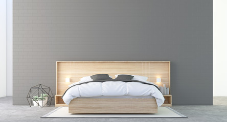 Modern loft bedroom / 3Dr endering