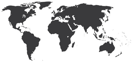 Obraz premium Black and white map of the world