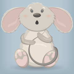 Vector illustration of a surprised little mouse