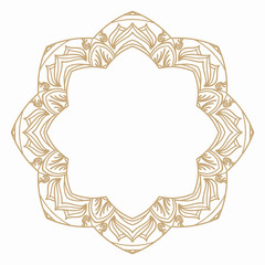 Round frame with folk pattern. Border for decoration postcards, logos, banners, clearance of goods and promotional products.