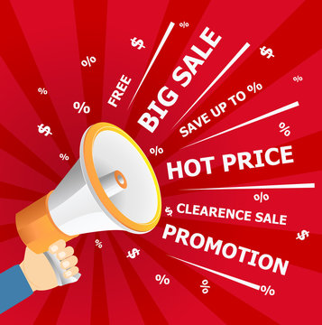 Marketing Big sale.Vector illustration business sale promotion and discount cartoon concept.