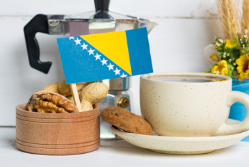 Breakfast patriot, flag of Bosnia and Herzegovina. 