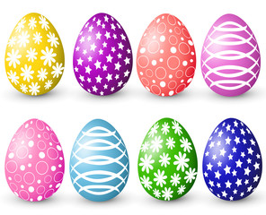 A set of colored Easter eggs