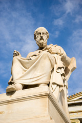 Marble statue of the ancient Greek Philosopher Plato.