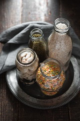 White beans, green beans, lentils and rice banks