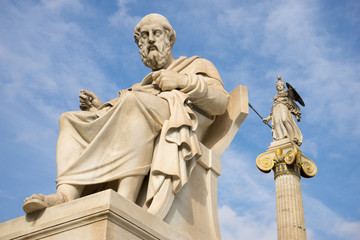 Marble statue of the ancient Greek Philosopher Plato.