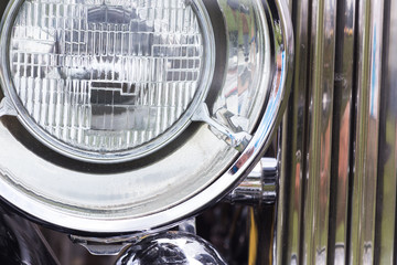 Detail Closeup of Vintage Headlights