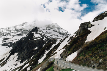 Mountain road in Swiss Alps
